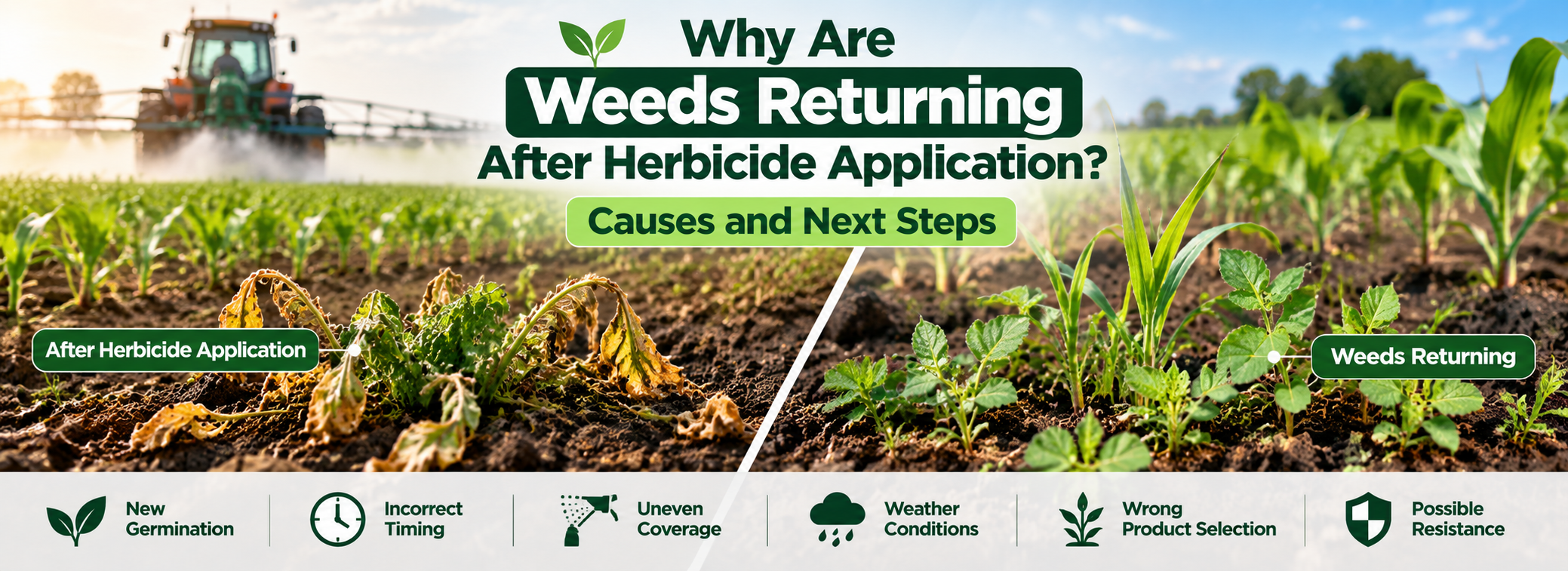Weeds returning after herbicide application